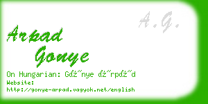arpad gonye business card
