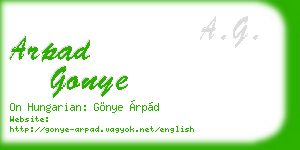 arpad gonye business card